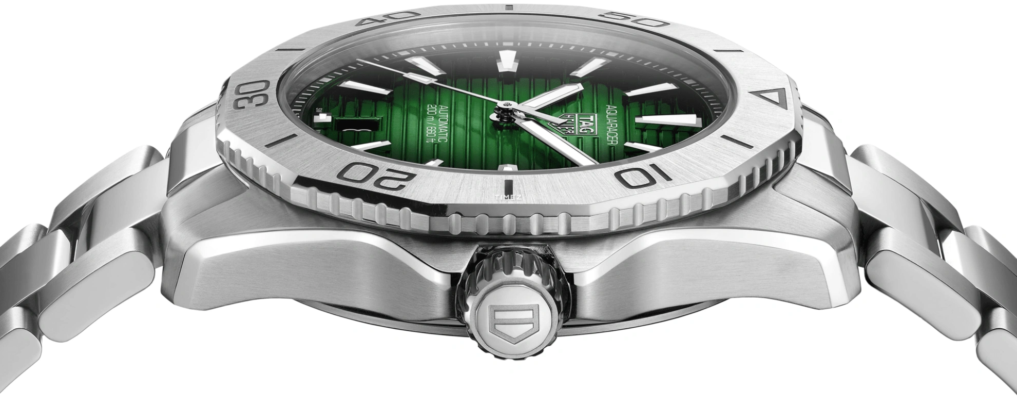 TAG Heuer,Aquaracer 40mm,40mm,Stainless Steel,Green,Automatic,Day,Round,WBP2115,WBP2115.BA0627