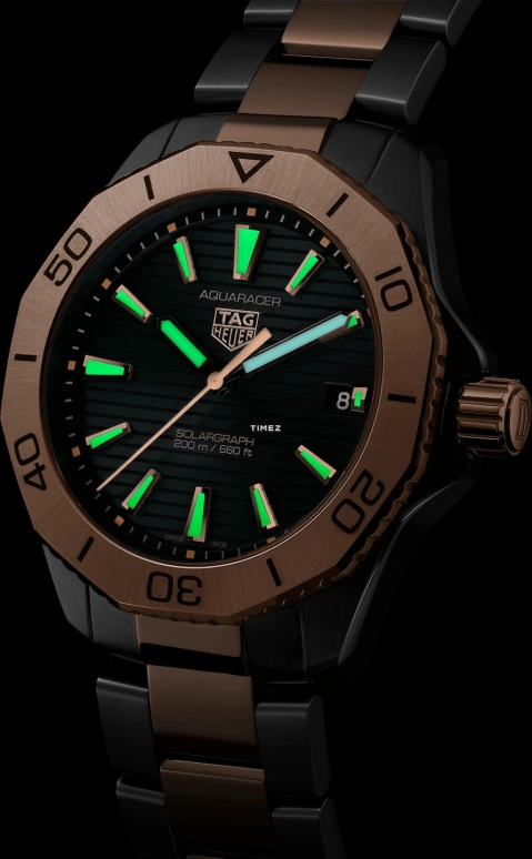 TAG Heuer,Aquaracer 40mm,40mm,Stainless Steel,Chocolate,Quartz,Day,In-house Caliber,WBP1121,WBP1121.BB0003