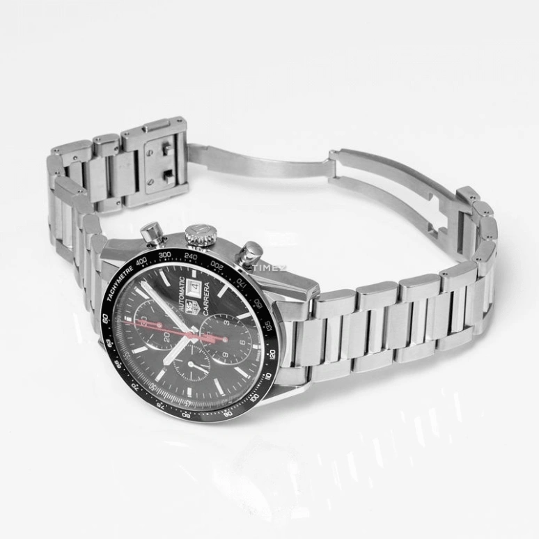 TAG Heuer,Carrera 41mm,41mm,Stainless Steel,Black,Automatic,Chronograph,Day,CV201AM,CV201AM.BA0723