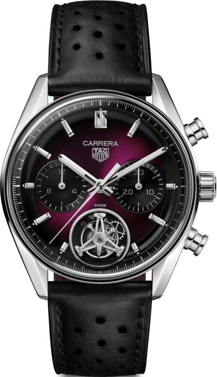 TAG Heuer,Carrera 42mm,42mm,Stainless Steel,Purple,Automatic,Chronograph,Tourbillon,CBS5017,CBS5017.FC6605