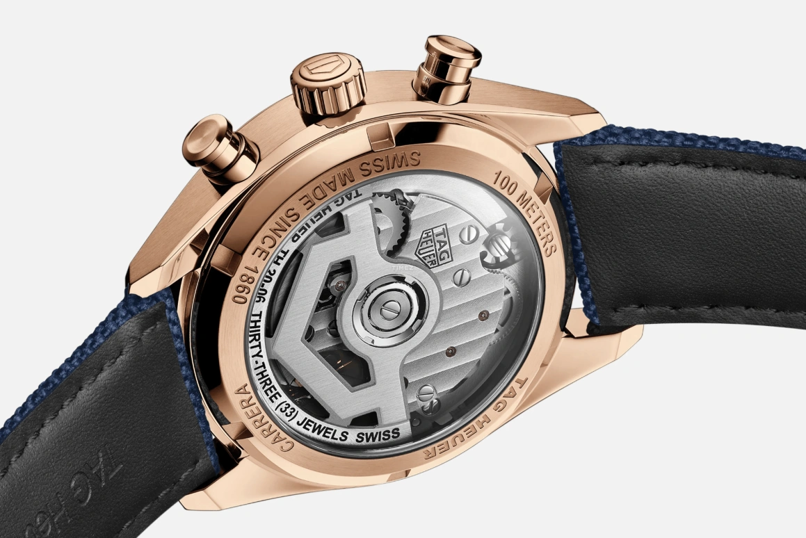 TAG Heuer,Carrera 39mm,39mm,Rose Gold,Blue,Automatic,Regatta Timer,Day,CBS2241,CBS2241.FN8023