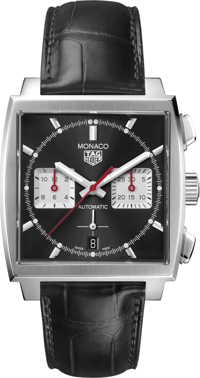 TAG Heuer,Monaco 39mm,39mm,Stainless Steel,Black,Automatic,Chronograph,Date,Column Wheel,CBL2113,CBL2113.FC6177