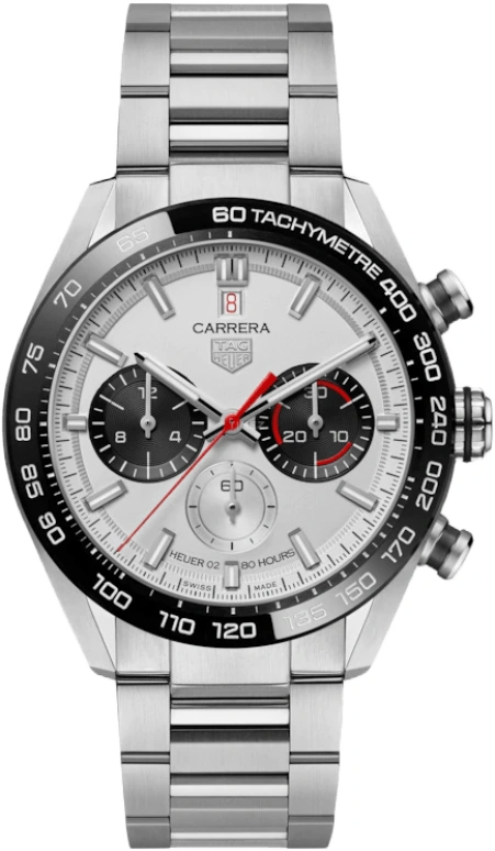 TAG Heuer,Carrera 44mm,44mm,Ceramic,Stainless Steel,Silver,Automatic,Chronograph,Date,Column Wheel,CBN2A1D,CBN2A1D.BA0643