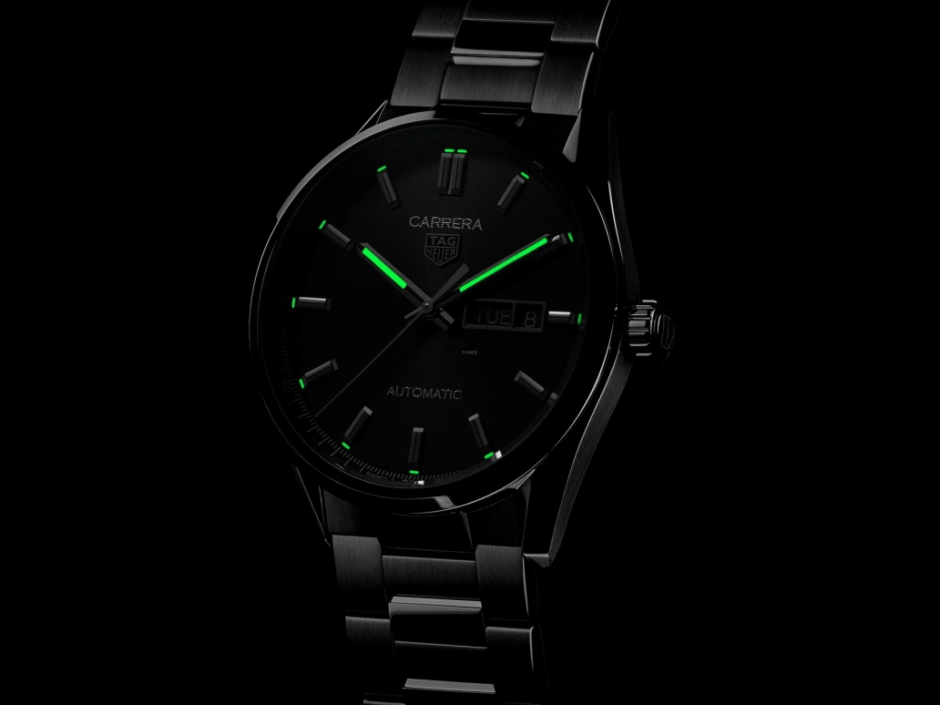 TAG Heuer,Carrera 39mm,39mm,Stainless Steel,Black,Automatic,Date,Day,WBN2010,WBN2010.BA0640
