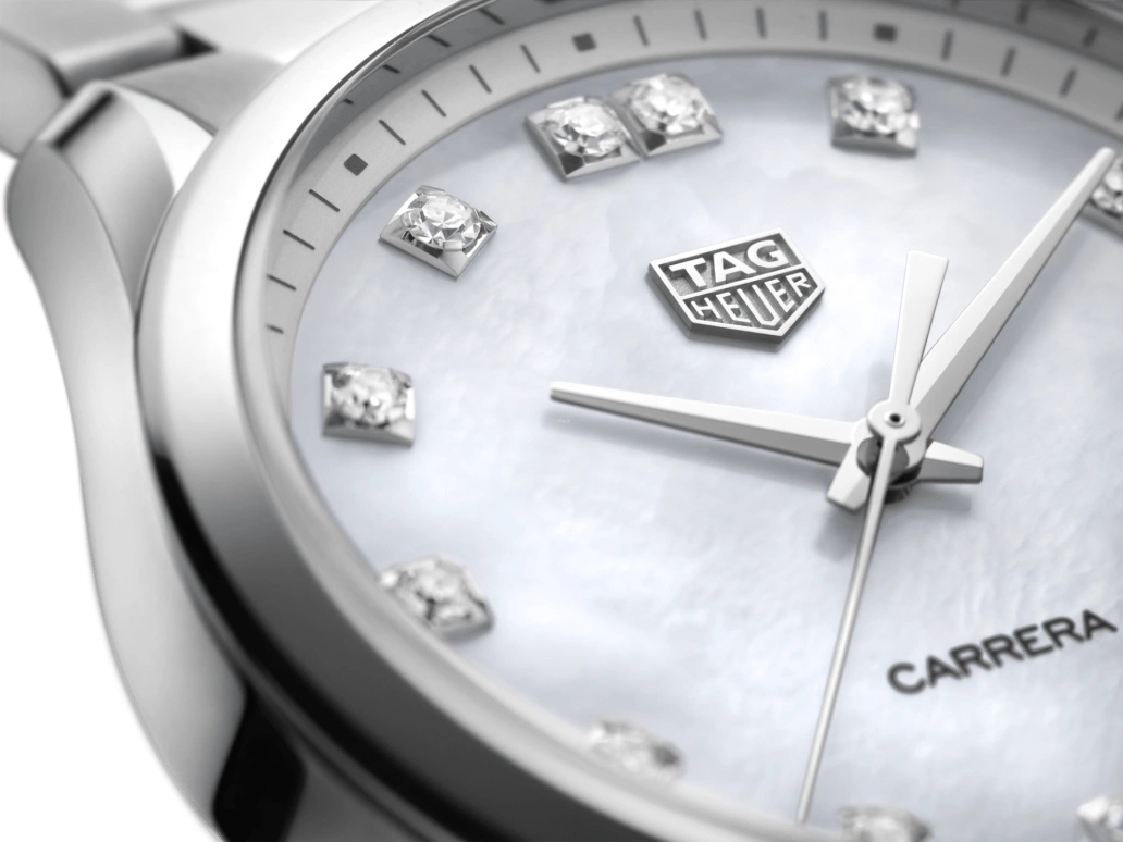 TAG Heuer,Carrera 36mm,36mm,Stainless Steel,White,Sapphire,Crystal Glass,Mother of Pearl,WBK1318,WBK1318.BA0652