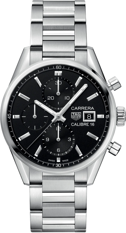 TAG Heuer,Carrera 41mm,41mm,Stainless Steel,Black,Automatic,Chronograph,Date,CBK2110,CBK2110.BA0715