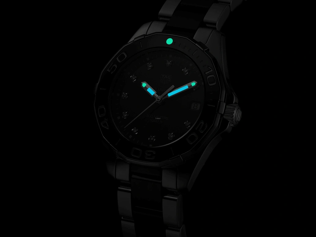 TAG Heuer,Aquaracer 35mm,35mm,Ceramic,Stainless Steel,Black,Quartz,Day,Sapphire,WAY131C,WAY131C.BA0913