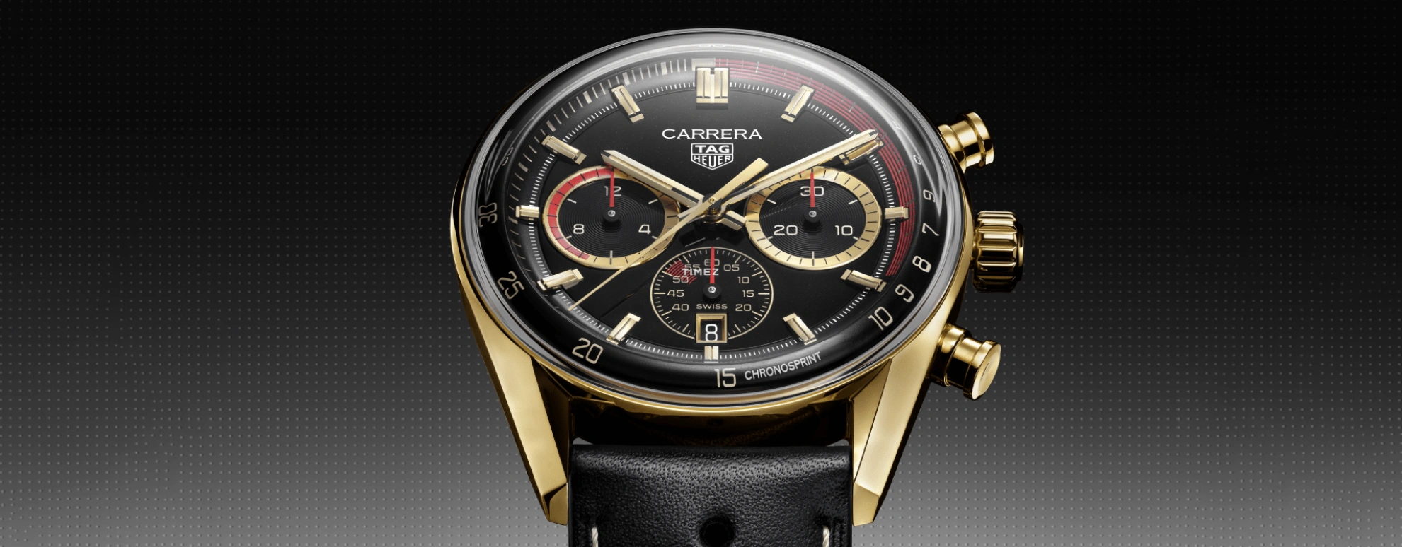 TAG Heuer,Carrera 42mm,42mm,Yellow Gold,Black,Automatic,Chronograph,Day,CBS2041,CBS2041.EB0382