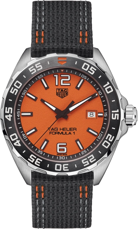 TAG Heuer,Formula 1 43mm,43mm,Stainless Steel,Orange,Sapphire,Closed,WAZ101A,WAZ101A.FC8305