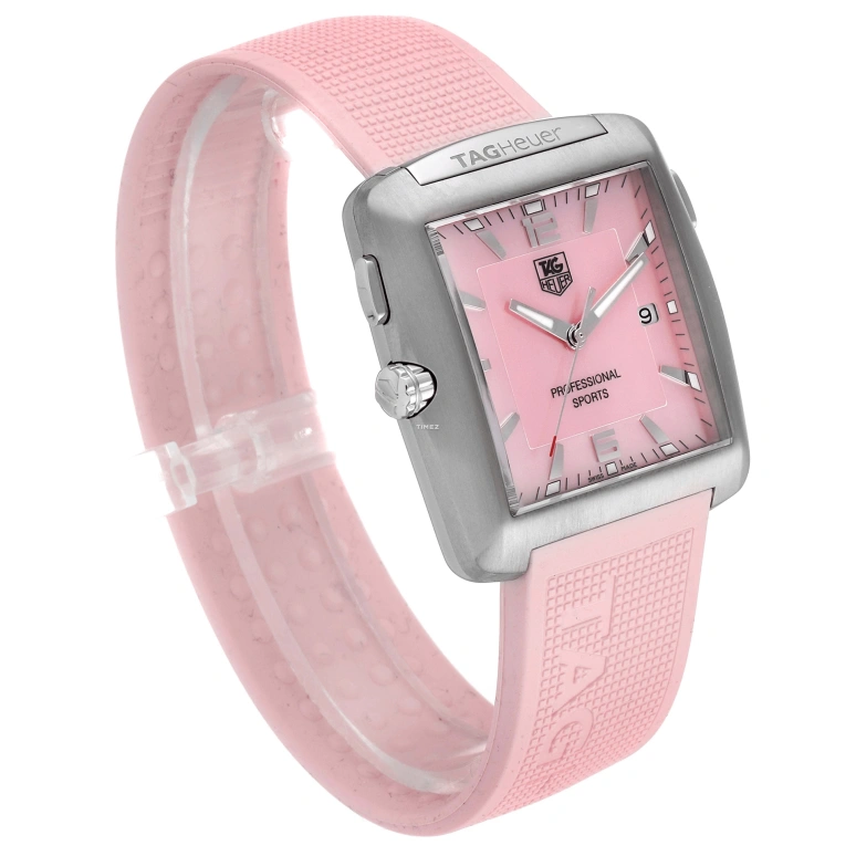 TAG Heuer,Golf 37.50mm,37.50mm,Stainless Steel,Titanium,Pink,Quartz,Day,26280hours,WAE1114,WAE1114.FT6011