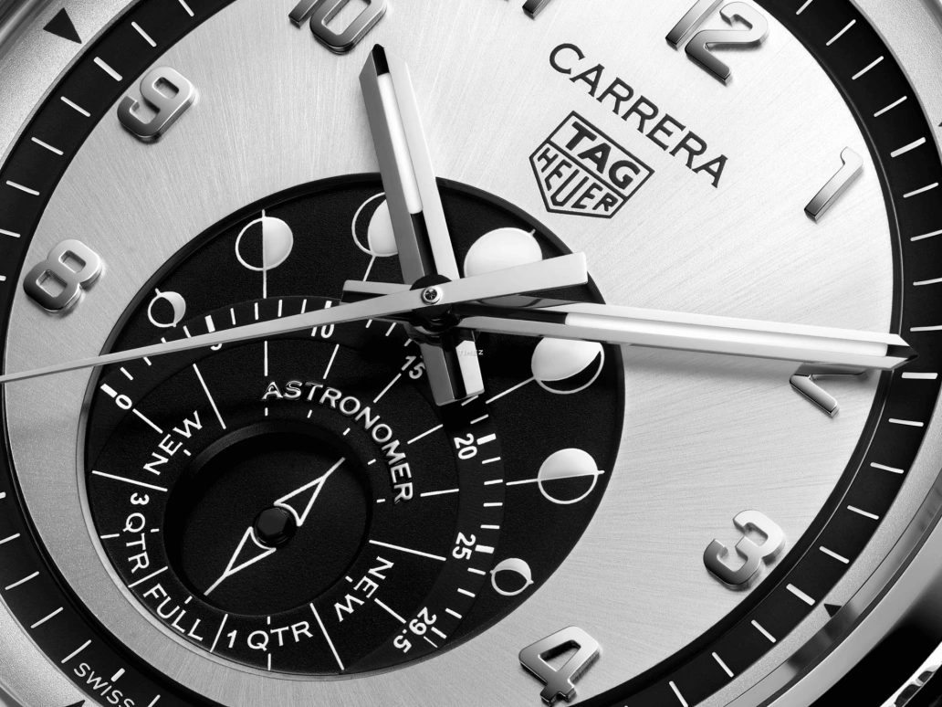 TAG Heuer,Carrera 39mm,39mm,Stainless Steel,Silver,Black,Automatic,Moonphase,50hours,WBX2110,WBX2110.BA0044