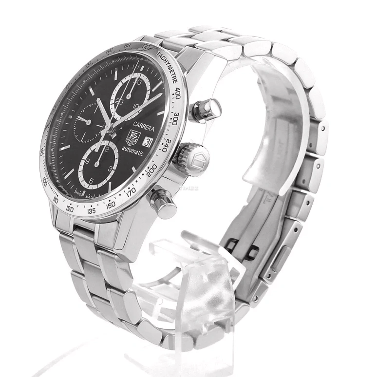 TAG Heuer,Carrera 41mm,41mm,Stainless Steel,Black,Automatic,Chronograph,Day,CV2016,CV2016.BA0794