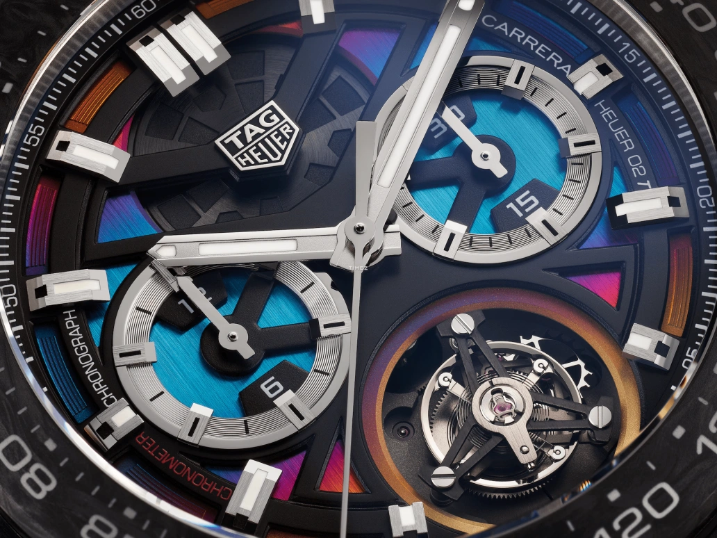 TAG Heuer,Carrera 45mm,45mm,Carbotanium,Black,Multi-Color,Automatic,Chronograph,Tourbillon,CAR5A8AF,CAR5A8AF.FC6415