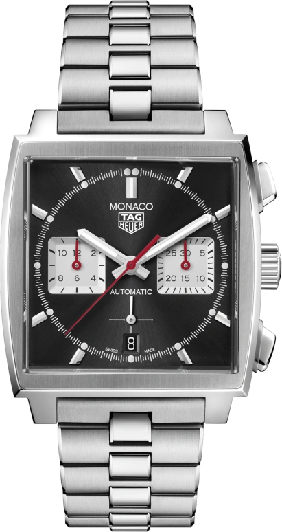 TAG Heuer,Monaco 39mm,39mm,Stainless Steel,Black,Automatic,Chronograph,Date,Column Wheel,CBL2113,CBL2113.BA0644