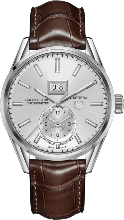 TAG Heuer,Carrera 41mm,41mm,Stainless Steel,Silver,Automatic,Dule Time,Big Date,WAR5011,WAR5011.FC6291