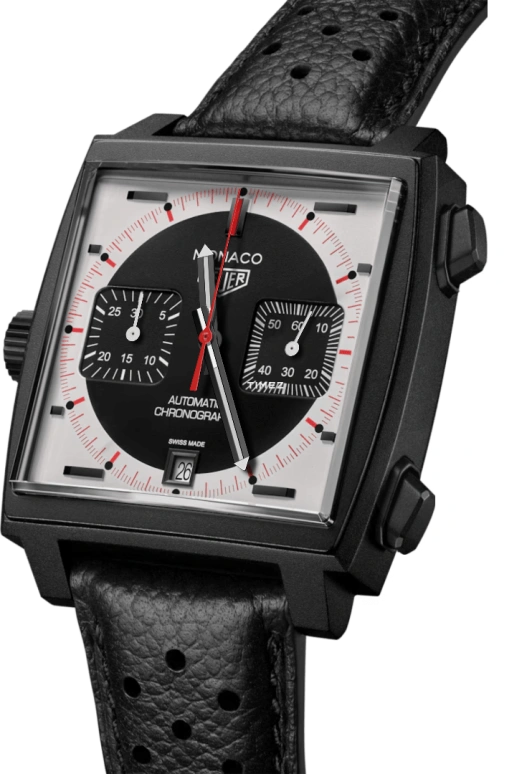TAG Heuer,Monaco 39x39mm,39x39mm,Titanium,Black,Silver,Automatic,Chronograph,Day,CAW218F,CAW218F.FC6356
