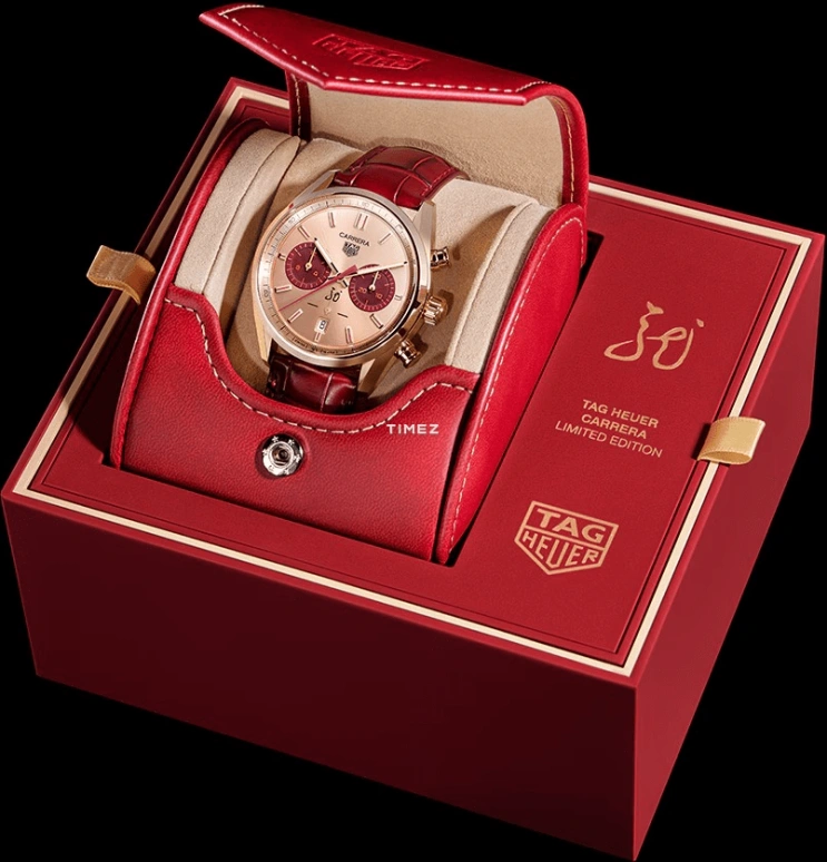 TAG Heuer,Carrera 42mm,42mm,Rose Gold,Rose Gold,Red,Automatic,Chronograph,Day,CBN2048,CBN2048.FC8323