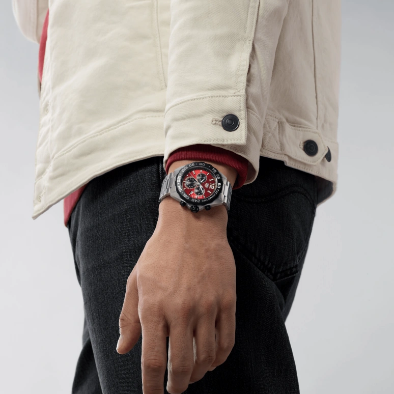 TAG Heuer,Formula 1 43mm,43mm,Stainless Steel,Black,Red,Quartz,Chronograph,Day,CAZ101AN,CAZ101AN.BA0842