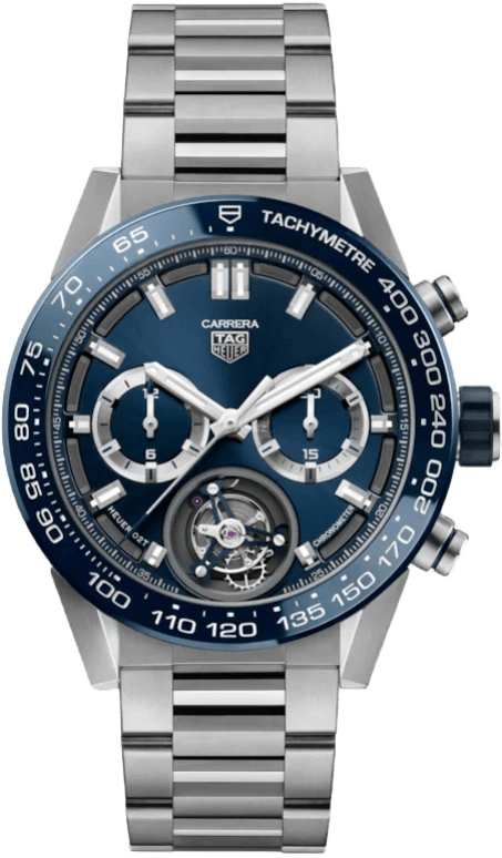 TAG Heuer,Carrera 45mm,45mm,Titanium,Ceramic,Blue,Automatic,Chronograph,Tourbillon Escapement,Column Wheel,CAR5A8C,CAR5A8C.BF0707