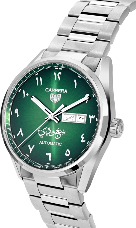 TAG Heuer,Carrera 41mm,41mm,Stainless Steel,Green,Automatic,Date,Day,WBN2018,WBN2018.EB0366