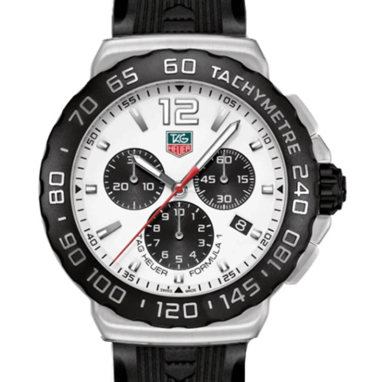 TAG Heuer,Formula 1 42mm,42mm,Stainless Steel,White,Quartz,Chronograph,Day,CAU1111,CAU1111.FT6024