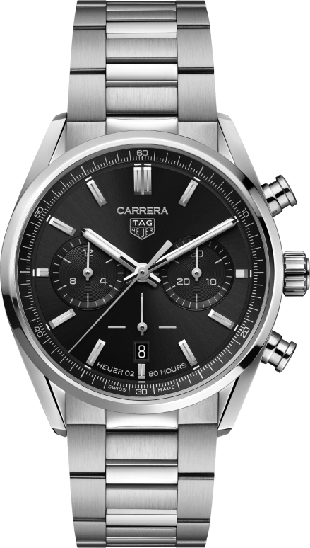 TAG Heuer,Carrera 42mm,42mm,Stainless Steel,Black,Automatic,Chronograph,Date,Column Wheel,CBN2010,CBN2010.BA0642