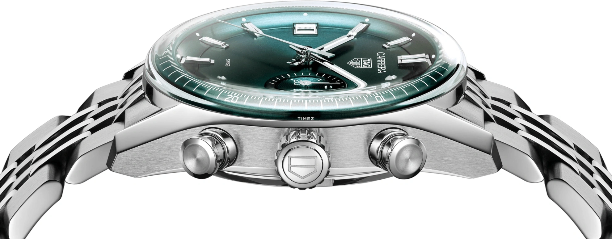 TAG Heuer,Carrera 39mm,39mm,Stainless Steel,Green,Automatic,Chronograph,Day,CBS2211,CBS2211.BA0048