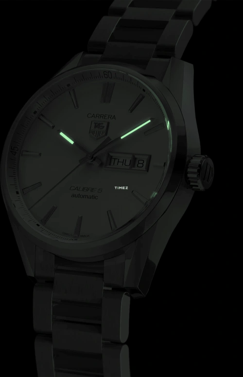 TAG Heuer,Carrera 41mm,41mm,Stainless Steel,White,Automatic,Date,Day,WAR201B,WAR201B.BA0723