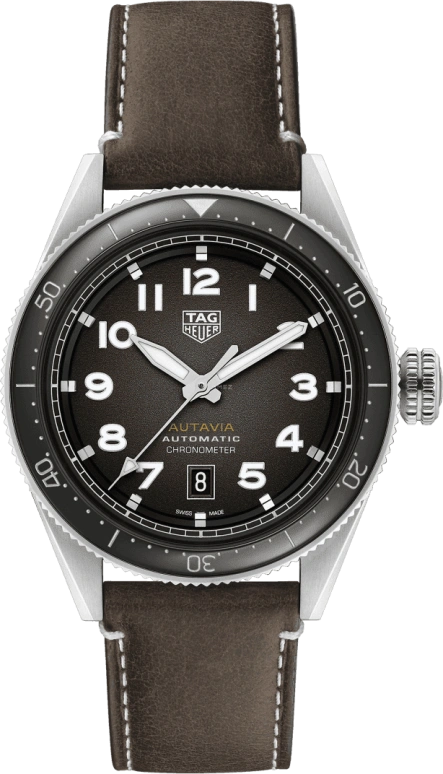 TAG Heuer,Autavia 42mm,42mm,Stainless Steel,Black,Automatic,Chronograph,Date,WBE5114,WBE5114.FC8266