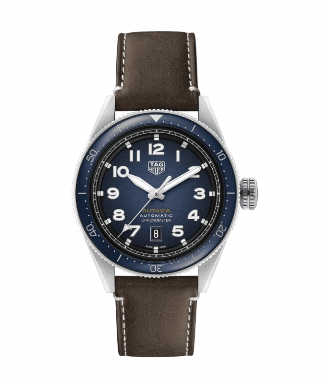 TAG Heuer,Autavia 42mm,42mm,Stainless Steel,Blue,Automatic,Chronograph,Date,WBE5116,WBE5116.FC8266