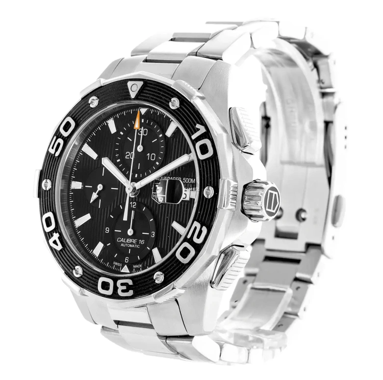 TAG Heuer,Aquaracer 44mm,44mm,Stainless Steel,Black,Automatic,Chronograph,Day,CAJ2110,CAJ2110.BA0872