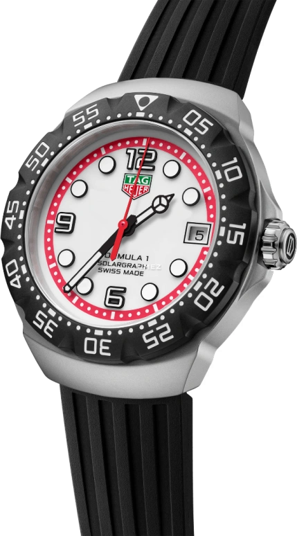 TAG Heuer,Formula 1 38mm,38mm,Stainless Steel,White,Quartz,Day,Solar Charging,WBY111A,WBY111A.FT8106