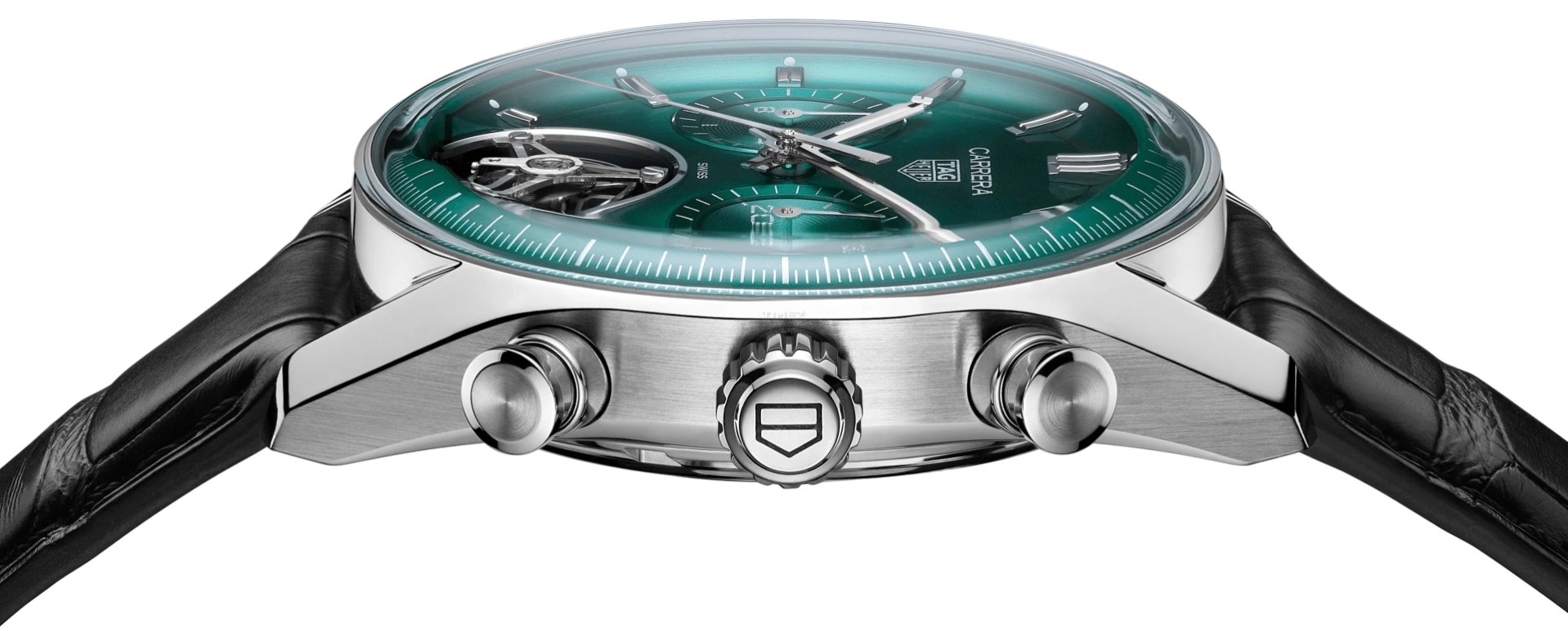 TAG Heuer,Carrera 42mm,42mm,Stainless Steel,Green,Automatic,Chronograph,Tourbillon,CBS5011,CBS5011.FC6566
