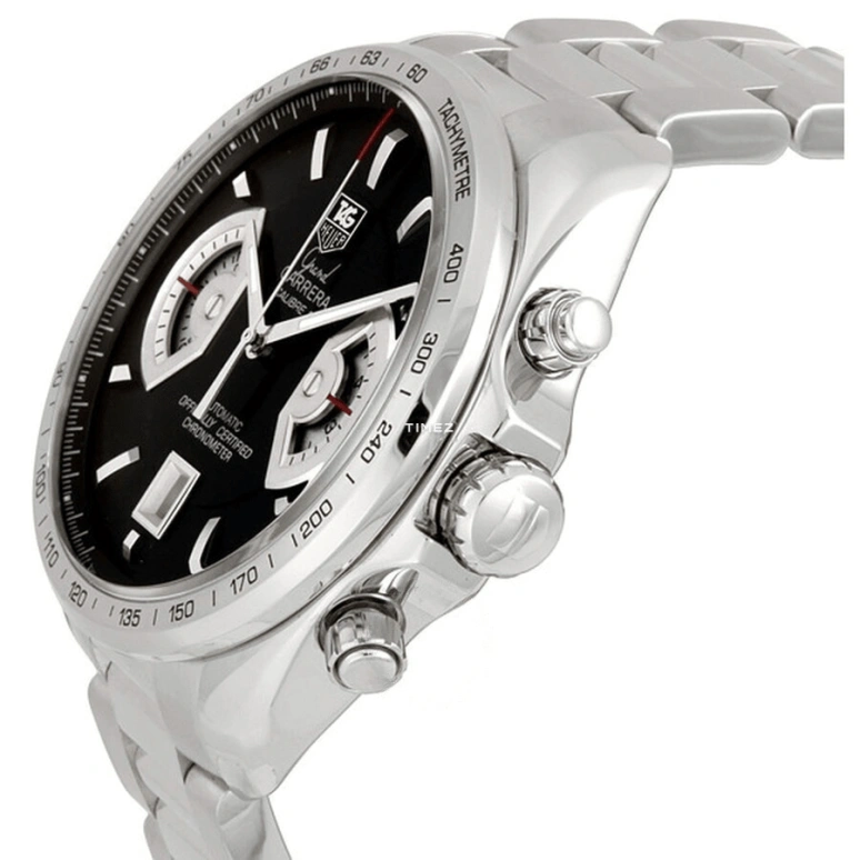 TAG Heuer,Carrera 43mm,43mm,Stainless Steel,Black,Automatic,Chronograph,Day,CAV511G,CAV511G.BA0905