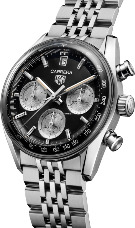 TAG Heuer,Carrera 39mm,39mm,Stainless Steel,Black,Automatic,Chronograph,Day,CBS2210,CBS2210.BA0048