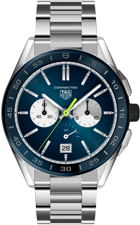TAG Heuer,Connected Watch 45mm,45mm,Ceramic,Stainless Steel,Multi-Color,Processor,Chronograph,Day,SBG8A11,SBG8A11.BA0646