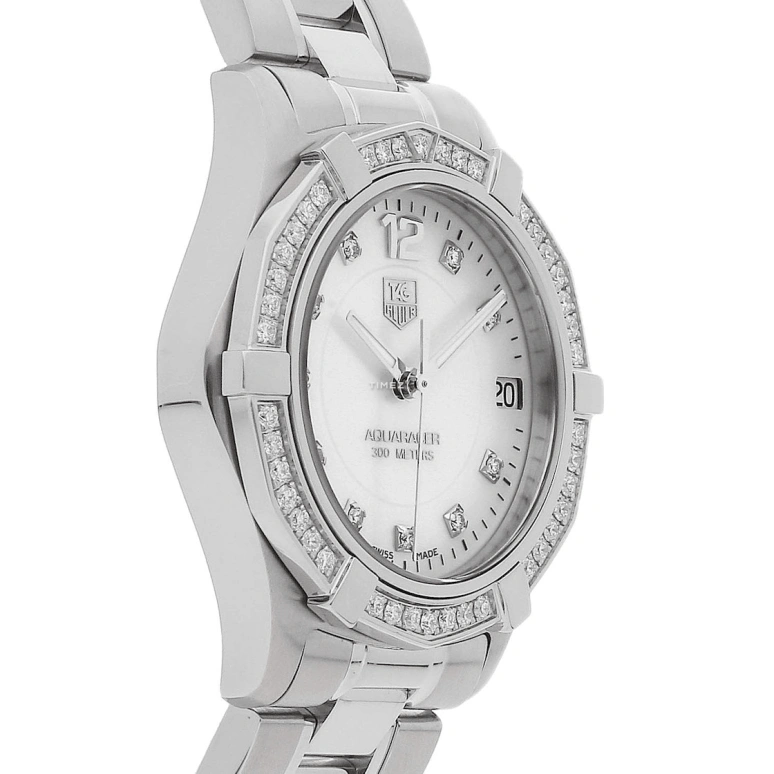 TAG Heuer,Aquaracer 32mm,32mm,Stainless Steel,Silver White,Quartz,Chronograph,Date,WAF1313,WAF1313.BA0819