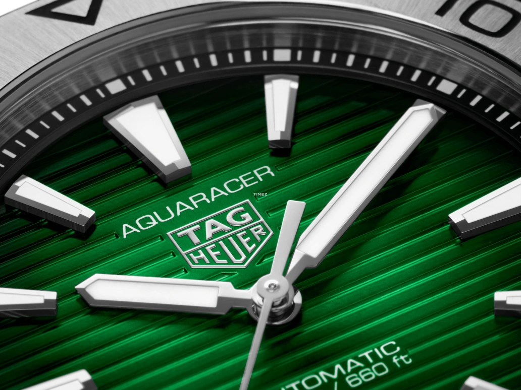 TAG Heuer,Aquaracer 40mm,40mm,Stainless Steel,Green,Automatic,Day,Round,WBP2115,WBP2115.BA0627