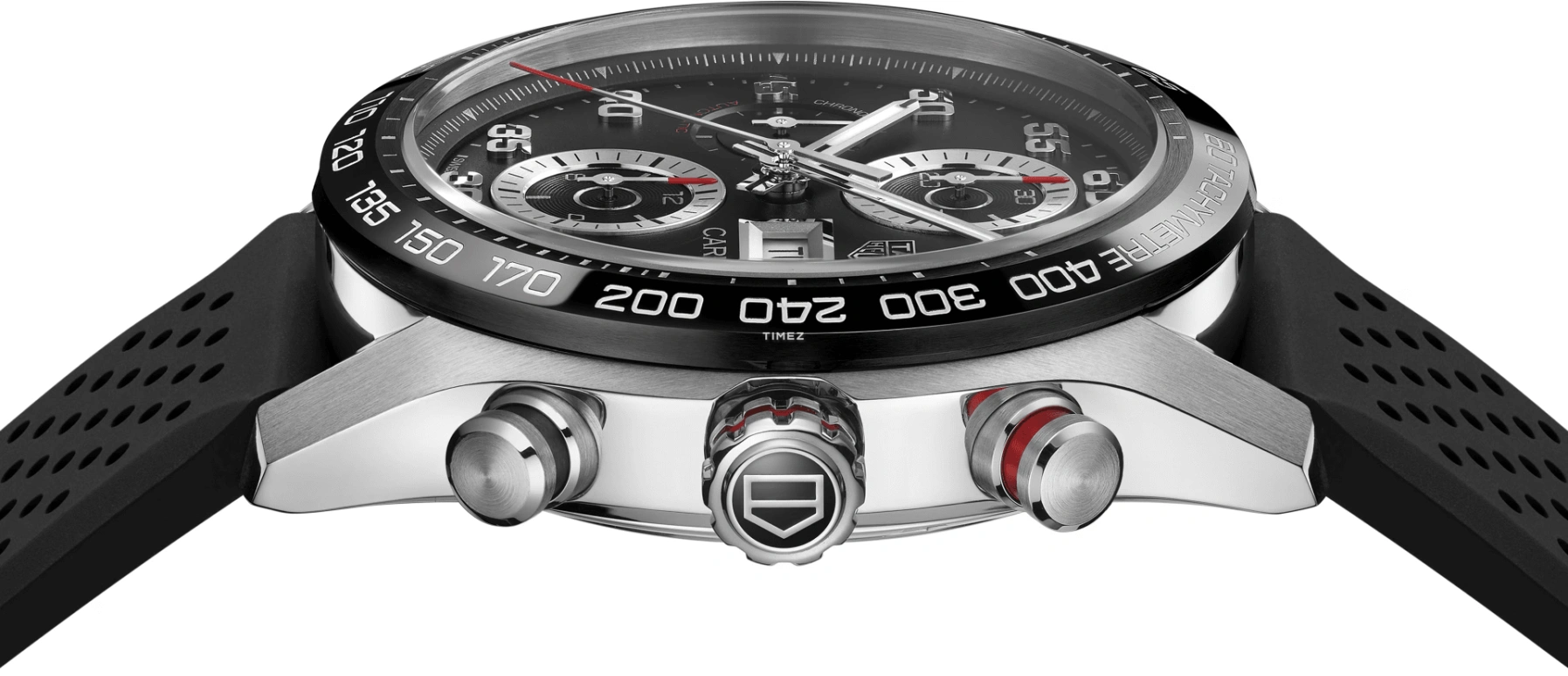 TAG Heuer,Carrera 44mm,44mm,Stainless Steel,Ceramic,Black,Automatic,Chronograph,Date,Day,CBN2A1AA,CBN2A1AA.FT6228