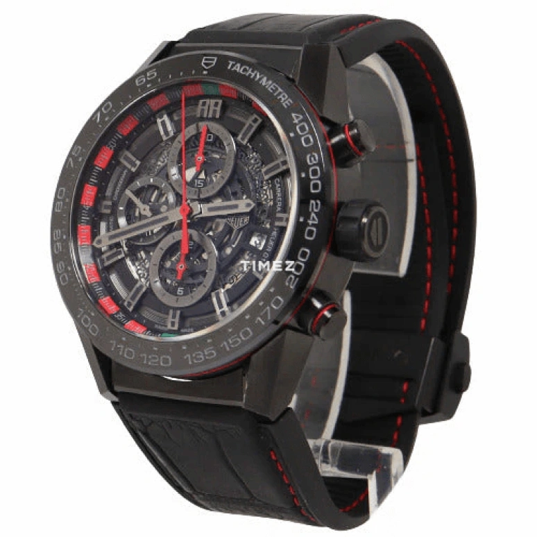 TAG Heuer,Carrera 45mm,45mm,Stainless Steel,Black,Automatic,Chronograph,Day,CAR2A1G,CAR2A1G.FC6400