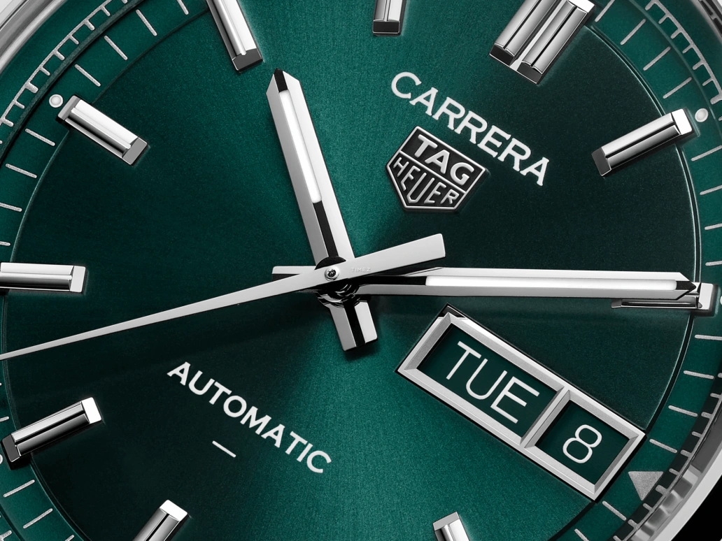 TAG Heuer,Carrera 41mm,41mm,Stainless Steel,Green,Automatic,Date,Day,WDA2115,WDA2115.BA0043