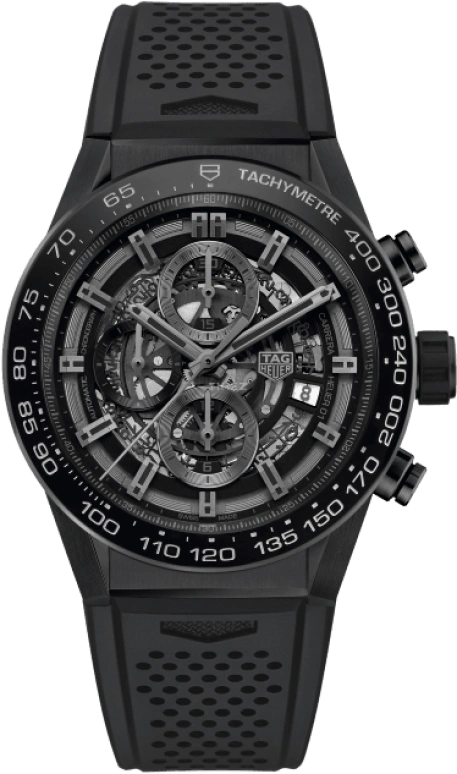 TAG Heuer,Carrera 45mm,45mm,Titanium,Ceramic,Stainless Steel,Skeleton,Automatic,Chronograph,Date,Column Wheel,CAR2A90,CAR2A90.FT6071