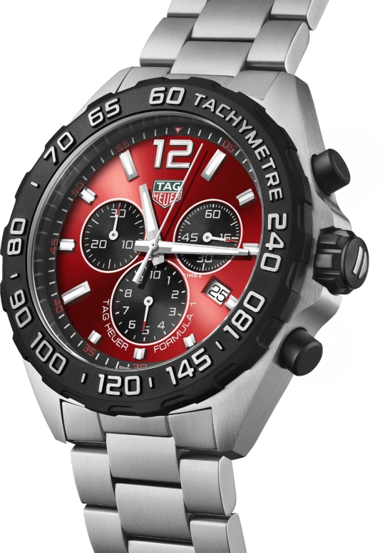 TAG Heuer,Formula 1 43mm,43mm,Stainless Steel,Black,Red,Quartz,Chronograph,Day,CAZ101AN,CAZ101AN.BA0842