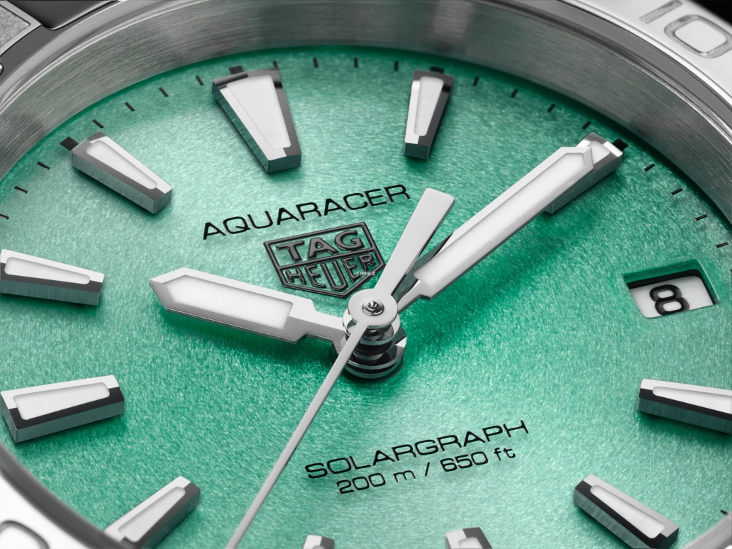 TAG Heuer,Aquaracer 34mm,34mm,Stainless Steel,Green,Quartz,Day,In-house Caliber,WBP1315,WBP1315.BA0005