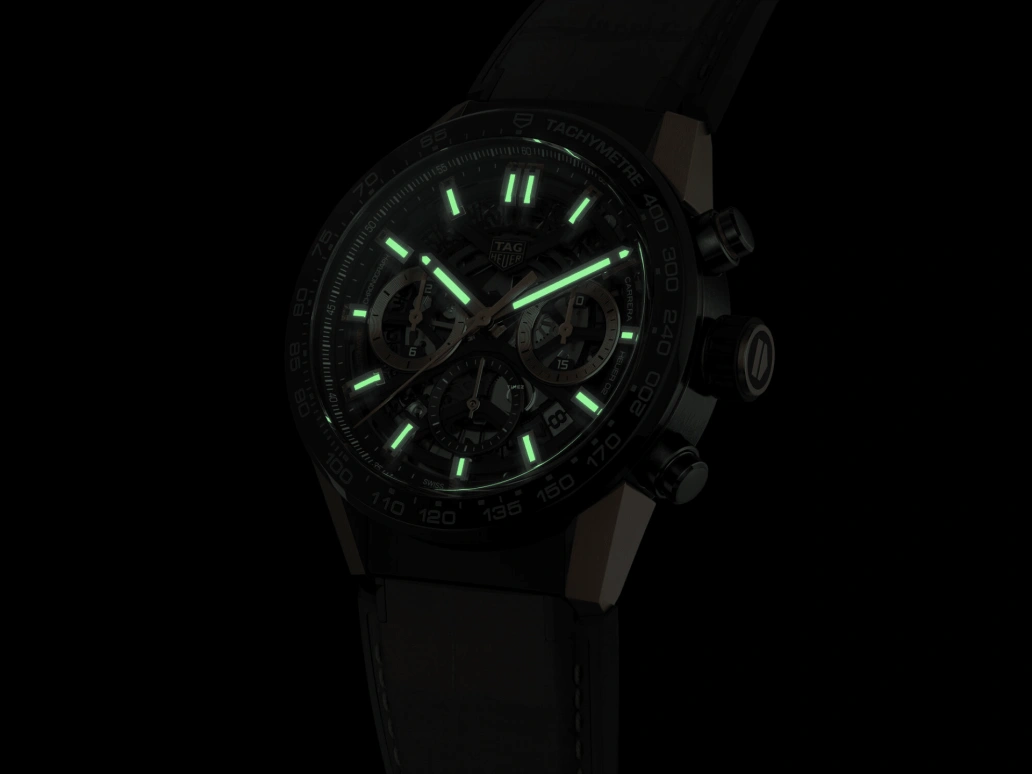 TAG Heuer,Carrera 43mm,43mm,Ceramic,Rose Gold,Stainless Steel,Skeleton,Automatic,Chronograph,Date,Column Wheel,CBG2050,CBG2050.FC6426