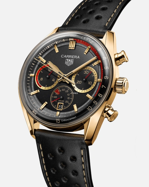 TAG Heuer,Carrera 42mm,42mm,Yellow Gold,Black,Automatic,Chronograph,Day,CBS2041,CBS2041.EB0382