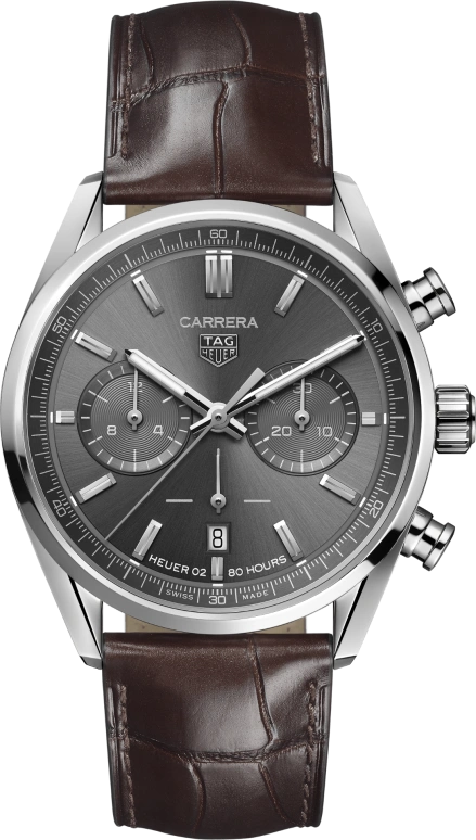 TAG Heuer,Carrera 42mm,42mm,Stainless Steel,Grey,Automatic,Chronograph,Date,Column Wheel,CBN2012,CBN2012.FC6483