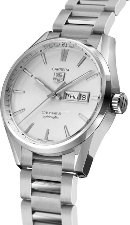 TAG Heuer,Carrera 41mm,41mm,Stainless Steel,White,Automatic,Date,Day,WAR201B,WAR201B.BA0723