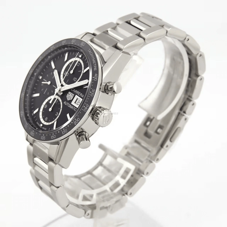 TAG Heuer,Carrera 41mm,41mm,Stainless Steel,Black,Automatic,Chronograph,Day,CV201AJ,CV201AJ.BA0715