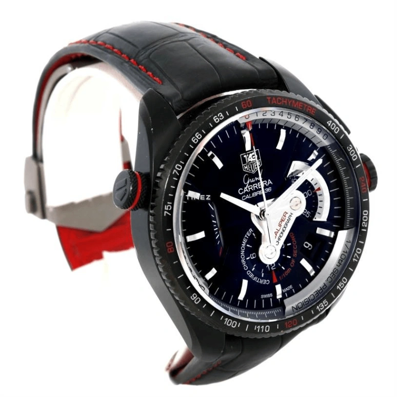 TAG Heuer,Carrera 43mm,43mm,Titanium,Black,Automatic,Chronograph,Day,CAV5185,CAV5185.FC6237